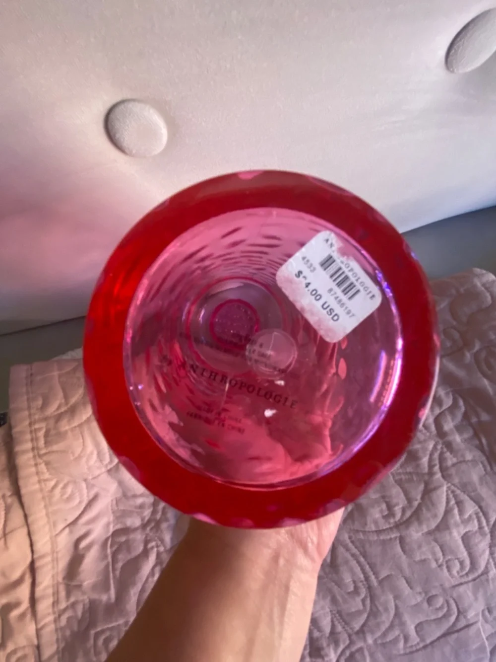 NWT Anthropologie Lucia Acrylic Cocktail Shaker Pink